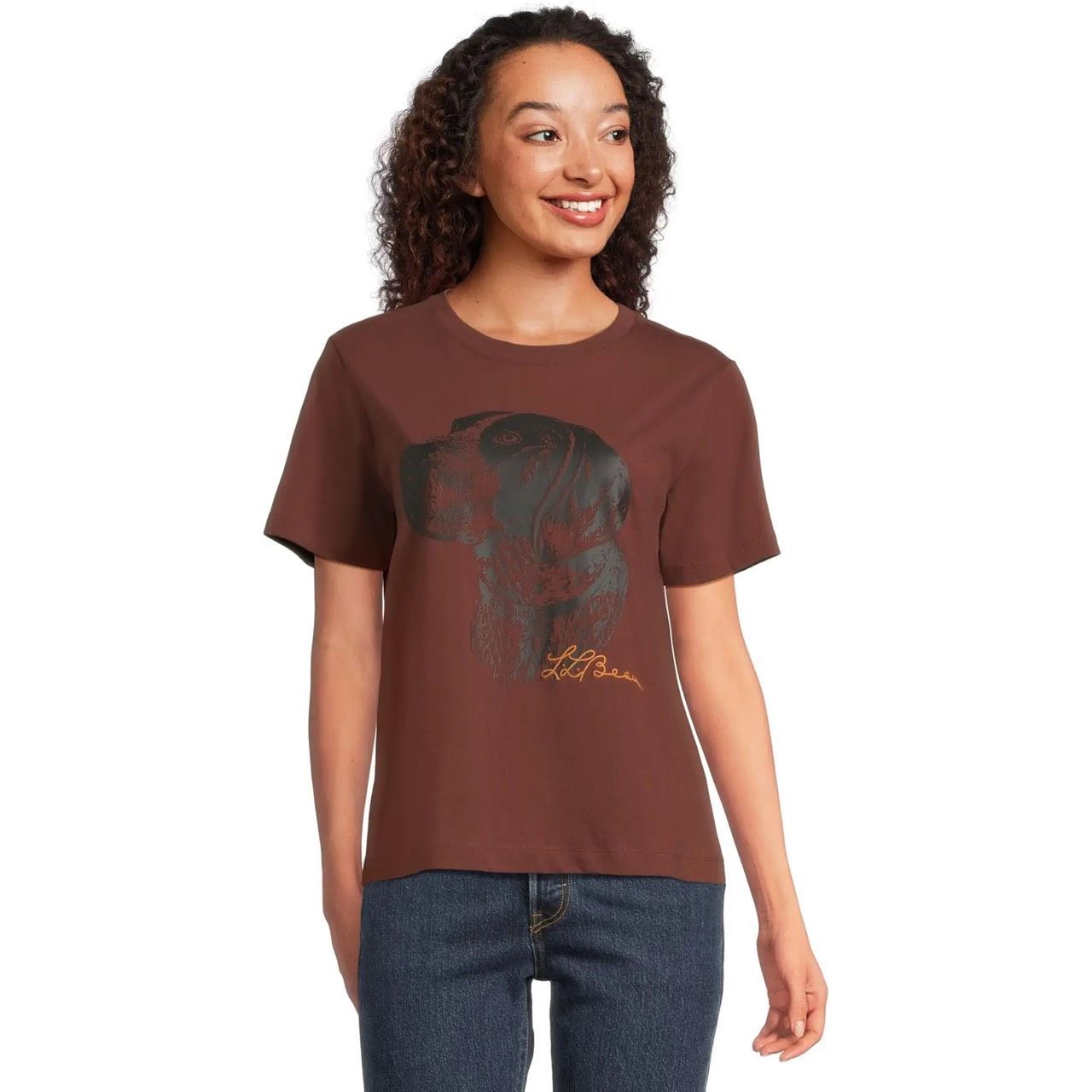 L.L. Bean Signature Premium Essential Novelty Short Sleeve Tee Currant L New
